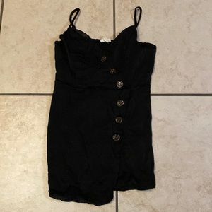 Black satin LA heart’s romper